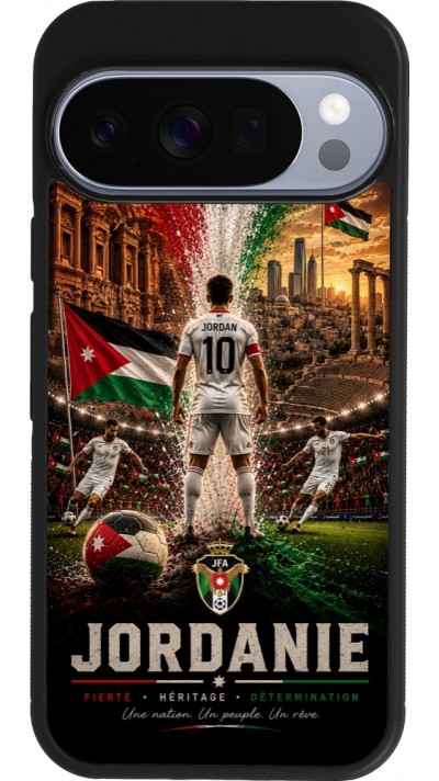 Google Pixel 10 / Pixel 10 Pro Case Hülle - Silikon schwarz Fussball Jordanien splash 2026