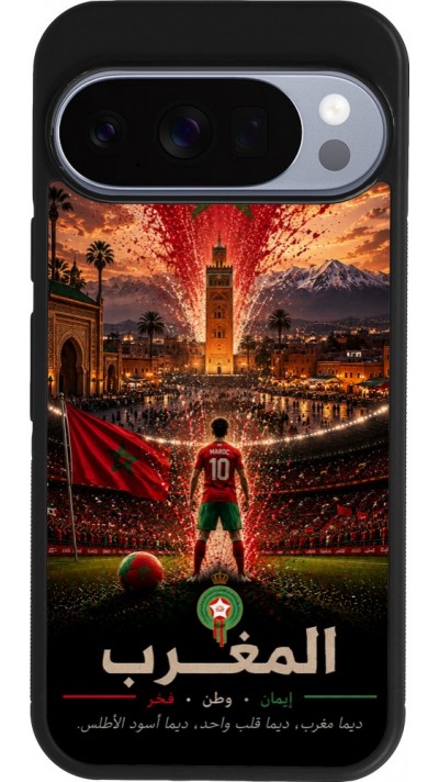 Google Pixel 10 / Pixel 10 Pro Case Hülle - Silikon schwarz Fussball Marokko splash 2026