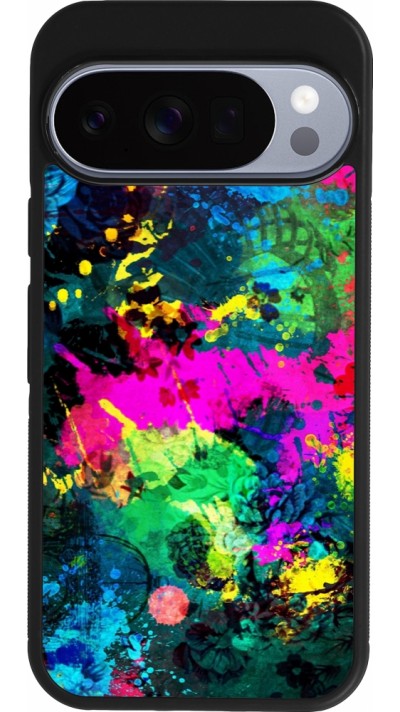 Google Pixel 10 / Pixel 10 Pro Case Hülle - Silikon schwarz Splash paint