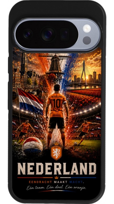 Google Pixel 10 / Pixel 10 Pro Case Hülle - Silikon schwarz Fussball Niederlande splash 2026