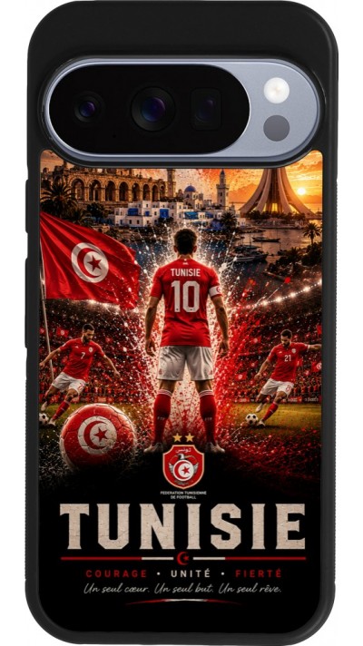 Google Pixel 10 / Pixel 10 Pro Case Hülle - Silikon schwarz Fussball Tunesien splash 2026