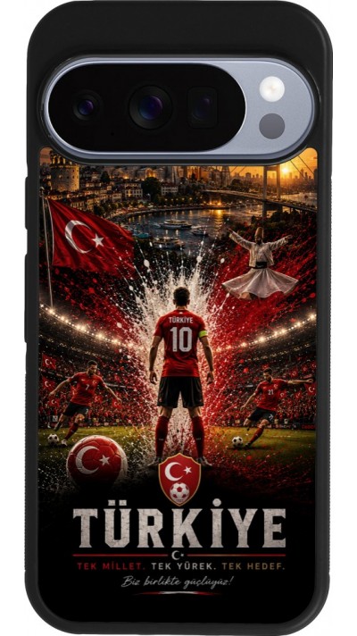 Google Pixel 10 / Pixel 10 Pro Case Hülle - Silikon schwarz Fussball Türkei splash 2026