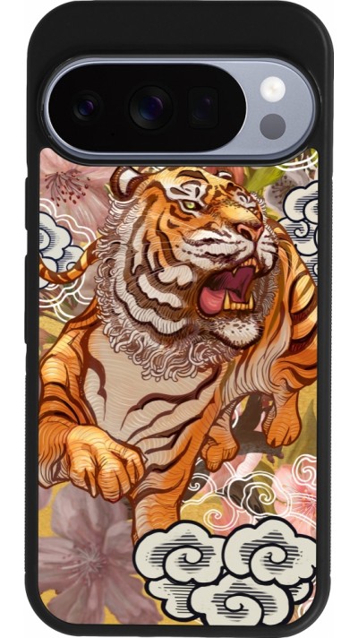Google Pixel 10 / Pixel 10 Pro Case Hülle - Silikon schwarz Spring 23 japanese tiger