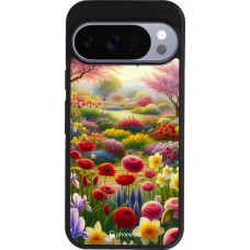 Google Pixel 10 / Pixel 10 Pro Case Hülle - Silikon schwarz Frühling 25 Strauß Frühling