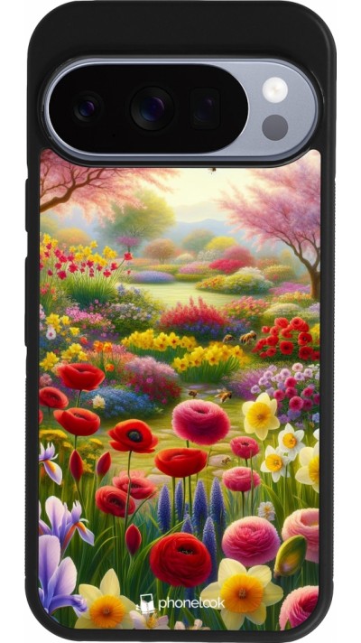 Google Pixel 10 / Pixel 10 Pro Case Hülle - Silikon schwarz Frühling 25 Strauß Frühling