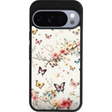 Google Pixel 10 / Pixel 10 Pro Case Hülle - Silikon schwarz Frühling 25 Leichte Schmetterlinge