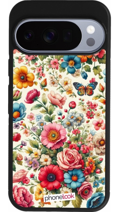 Google Pixel 10 / Pixel 10 Pro Case Hülle - Silikon schwarz Spring 25 fruehling bluetend