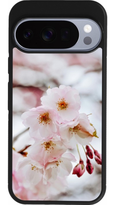 Google Pixel 10 / Pixel 10 Pro Case Hülle - Silikon schwarz Cherry tree Spring 2026