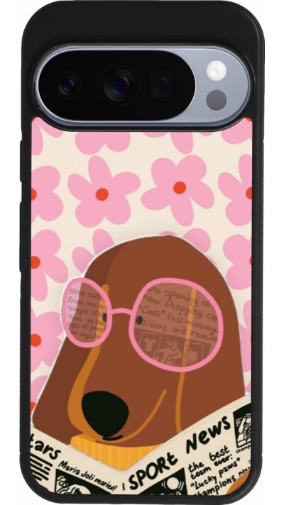 Google Pixel 10 / Pixel 10 Pro Case Hülle - Silikon schwarz Dog with newspaper Spring 2026