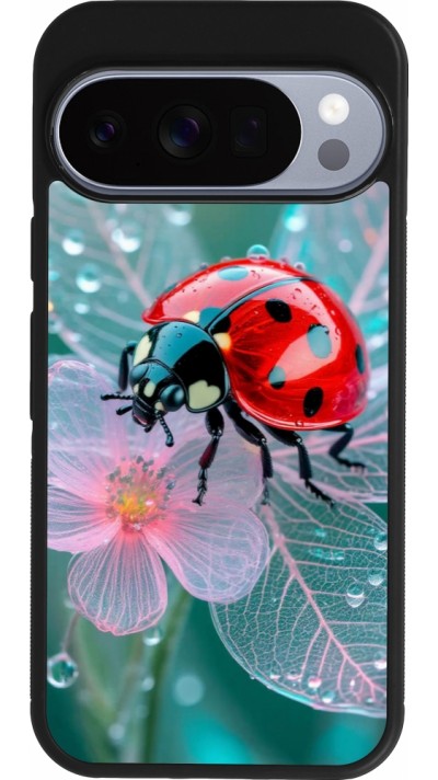 Coque Google Pixel 10 / Pixel 10 Pro - Silicone rigide noir Ladybird in bloom Spring 2026