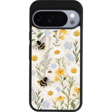 Google Pixel 10 / Pixel 10 Pro Case Hülle - Silikon schwarz Pattern bees Spring 2026