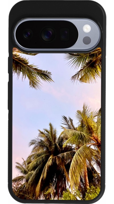 Google Pixel 10 / Pixel 10 Pro Case Hülle - Silikon schwarz Summer 2023 palm tree vibe