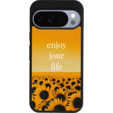 Google Pixel 10 / Pixel 10 Pro Case Hülle - Silikon schwarz Summer 2025 Enjoy your life