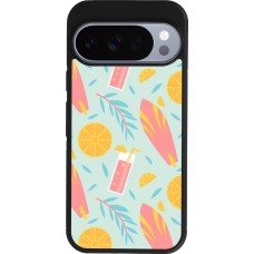 Google Pixel 10 / Pixel 10 Pro Case Hülle - Silikon schwarz Summer 2025 Pattern citron