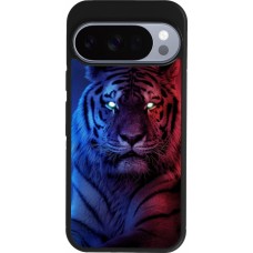 Google Pixel 10 / Pixel 10 Pro Case Hülle - Silikon schwarz Tiger Blue Red