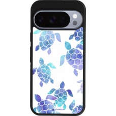 Google Pixel 10 / Pixel 10 Pro Case Hülle - Silikon schwarz Turtles pattern watercolor
