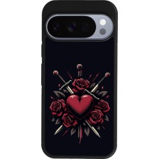 Google Pixel 10 / Pixel 10 Pro Case Hülle - Silikon schwarz Valentine 2024 gothic love
