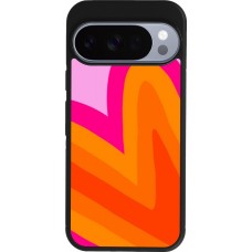 Google Pixel 10 / Pixel 10 Pro Case Hülle - Silikon schwarz Valentine 2024 heart gradient