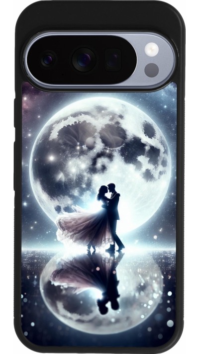 Coque Google Pixel 10 / Pixel 10 Pro - Silicone rigide noir Valentine 2024 Love under the moon