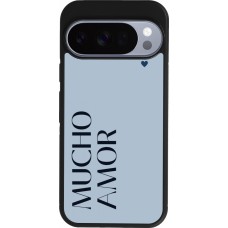 Google Pixel 10 / Pixel 10 Pro Case Hülle - Silikon schwarz Valentine 2024 mucho amor azul
