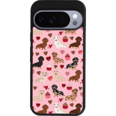Google Pixel 10 / Pixel 10 Pro Case Hülle - Silikon schwarz Valentine 2024 puppy love