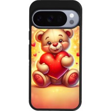 Google Pixel 10 / Pixel 10 Pro Case Hülle - Silikon schwarz Valentin 2024 Teddy Liebe