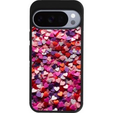 Google Pixel 10 / Pixel 10 Pro Case Hülle - Silikon schwarz Valentin 2025 Konfetti