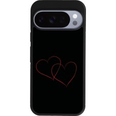 Google Pixel 10 / Pixel 10 Pro Case Hülle - Silikon schwarz Valentine 2023 attached heart