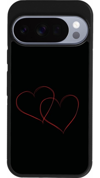 Google Pixel 10 / Pixel 10 Pro Case Hülle - Silikon schwarz Valentine 2023 attached heart