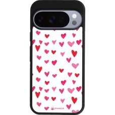 Google Pixel 10 / Pixel 10 Pro Case Hülle - Silikon schwarz Valentine 2022 Many pink hearts