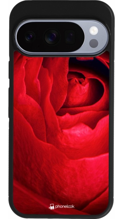 Google Pixel 10 / Pixel 10 Pro Case Hülle - Silikon schwarz Valentine 2022 Rose