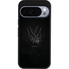 Google Pixel 10 / Pixel 10 Pro Case Hülle - Silikon schwarz Valentine 2023 hands forever