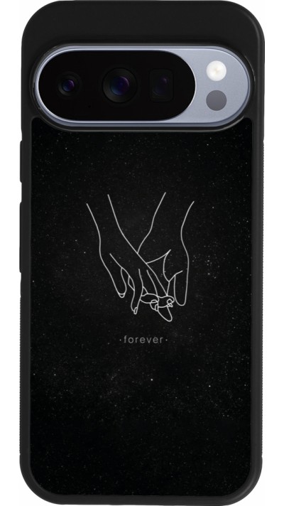 Google Pixel 10 / Pixel 10 Pro Case Hülle - Silikon schwarz Valentine 2023 hands forever