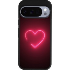 Google Pixel 10 / Pixel 10 Pro Case Hülle - Silikon schwarz Valentine 2023 single neon heart