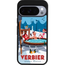 Google Pixel 10 / Pixel 10 Pro Case Hülle - Silikon schwarz Verbier Mountain Jacuzzi