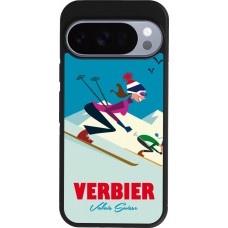 Google Pixel 10 / Pixel 10 Pro Case Hülle - Silikon schwarz Verbier Ski Downhill