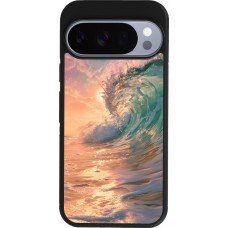 Google Pixel 10 / Pixel 10 Pro Case Hülle - Silikon schwarz Wave Sunset