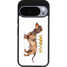 Google Pixel 10 / Pixel 10 Pro Case Hülle - Silikon schwarz Wine Teckel