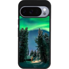 Google Pixel 10 / Pixel 10 Pro Case Hülle - Silikon schwarz Winter 22 Northern Lights