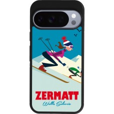 Google Pixel 10 / Pixel 10 Pro Case Hülle - Silikon schwarz Zermatt Ski Downhill