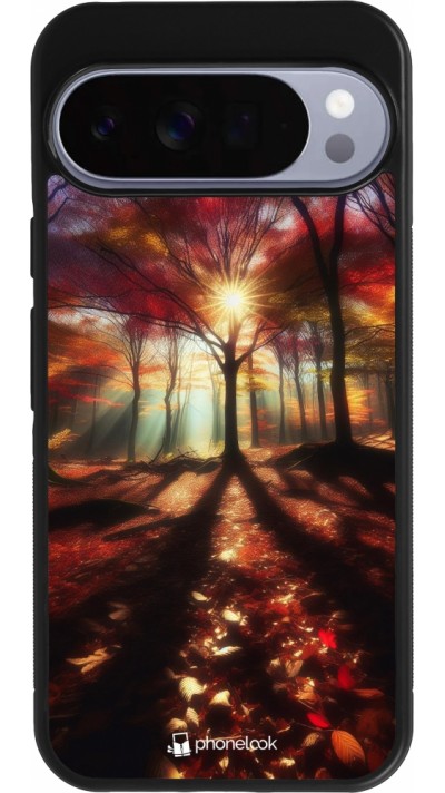 Google Pixel 10 Pro XL Case Hülle - Silikon schwarz Herbstlicher goldener Glanz