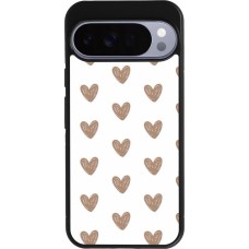 Google Pixel 10 Pro XL Case Hülle - Silikon schwarz Autumn 2024 brown hearts