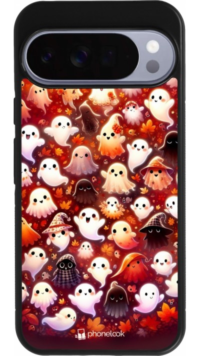 Coque Google Pixel 10 Pro XL - Silicone rigide noir Fantômes automne mignons