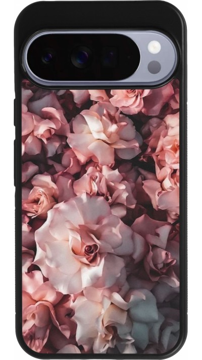 Google Pixel 10 Pro XL Case Hülle - Silikon schwarz Beautiful Roses