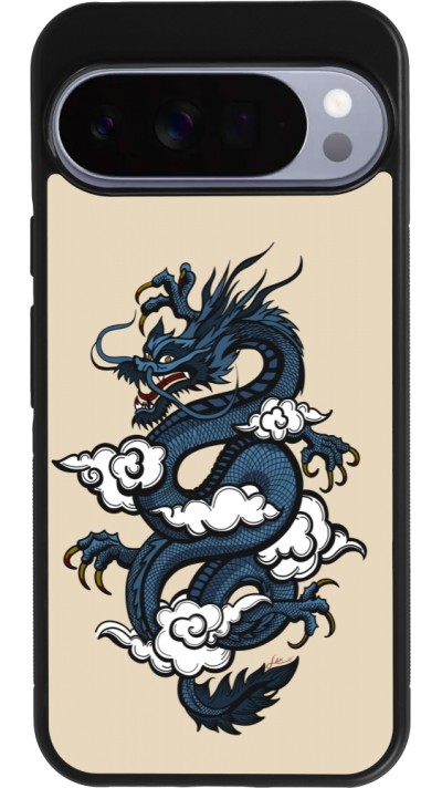 Google Pixel 10 Pro XL Case Hülle - Silikon schwarz Blue Dragon Tattoo