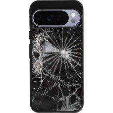 Google Pixel 10 Pro XL Case Hülle - Silikon schwarz Broken Screen
