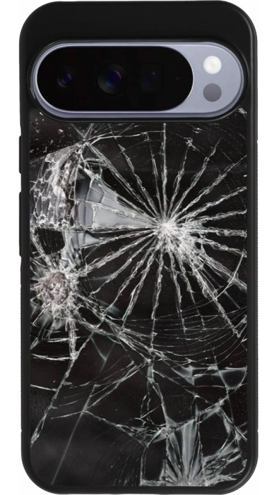 Google Pixel 10 Pro XL Case Hülle - Silikon schwarz Broken Screen