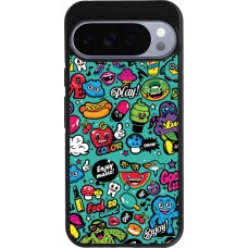 Google Pixel 10 Pro XL Case Hülle - Silikon schwarz Cartoons old school