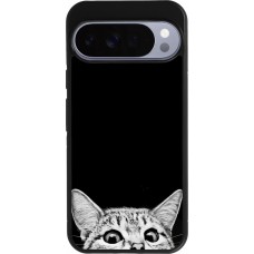 Coque Google Pixel 10 Pro XL - Silicone rigide noir Cat Looking Up Black