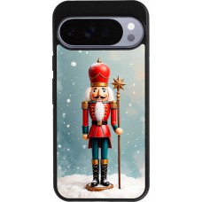 Coque Google Pixel 10 Pro XL - Silicone rigide noir Christmas 25 Nutcracker Snow